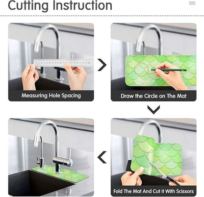 Kitchen Sink Splash Guard 1 PC 30 Inch Sink Faucet Mat Splash Guard