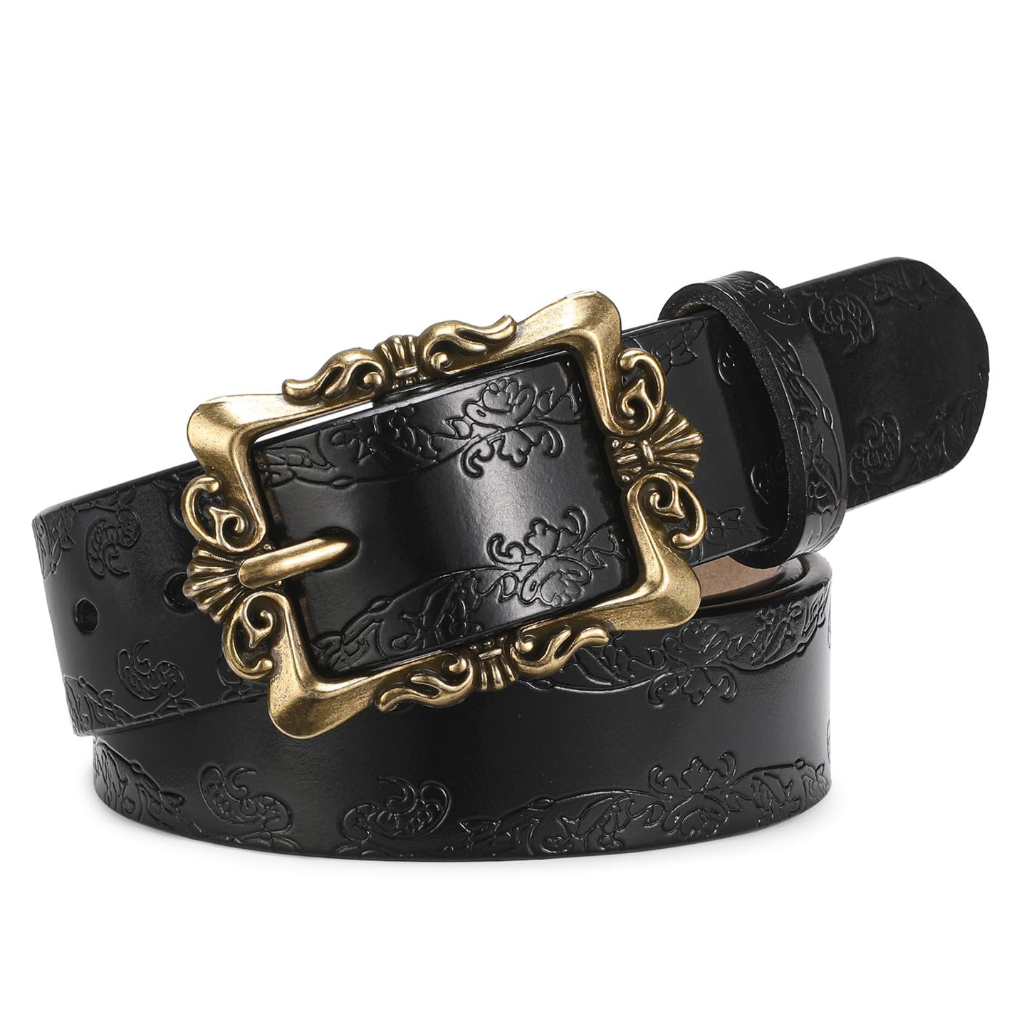 LEEXTON Womens Leather Belt Fashion Soft Waist Belt with Pin Buckle for Jeans Dress Leisure Pants