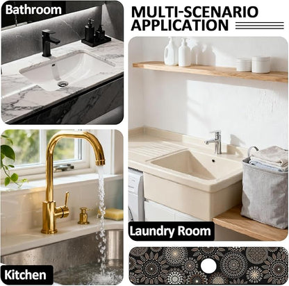 2 Pcs Kitchen Sink Splash Guard Faucet Mats Mandala Pattern Faucet Mat
