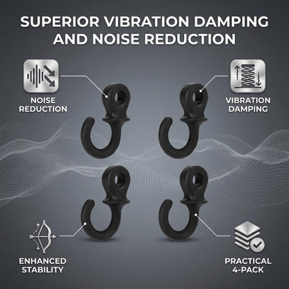 Monkey Tail Silencers, 4Pcs Bow String Bow Vibration Damper for (Black)