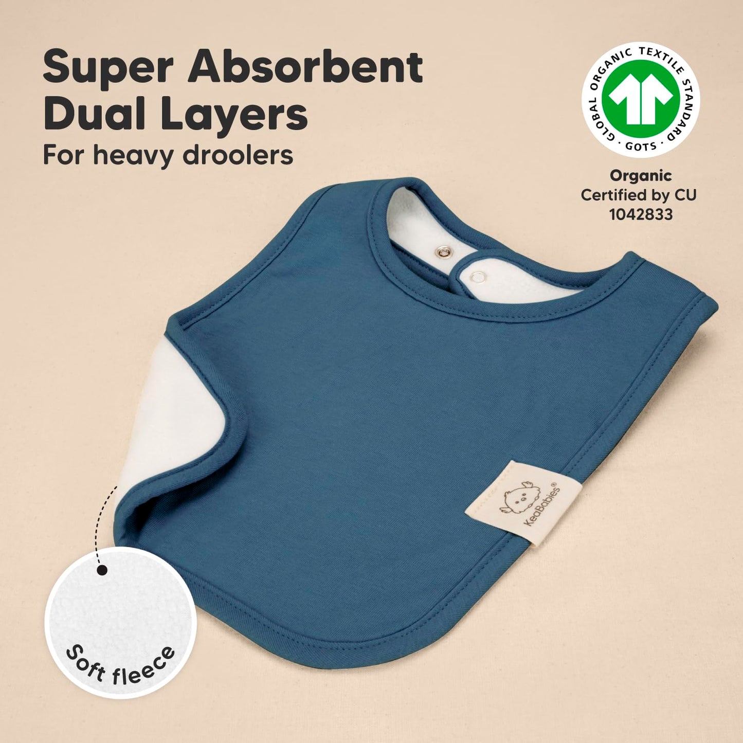 KeaBabies 8-Pack Organic Baby Bibs for Boys, Girls - Super Absorbent Cotton Drool Bibs for Baby Girl & Boy, Teething Toddler, Drooling Newborn, Ultra Soft & Machine Washable (Cruise)