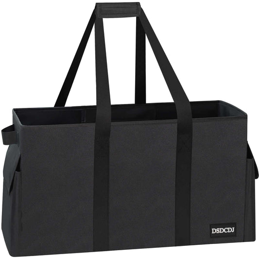 DSDCDJ Sturdy Extra Large Utility Tote Bag with Hard Bottom & Sides, Heavy Duty Grocery Tote Bag, Thirty One Utility Tote with Handles for Shopping, Beach, Picnics, Camping, Car (22.5"x11"x12")