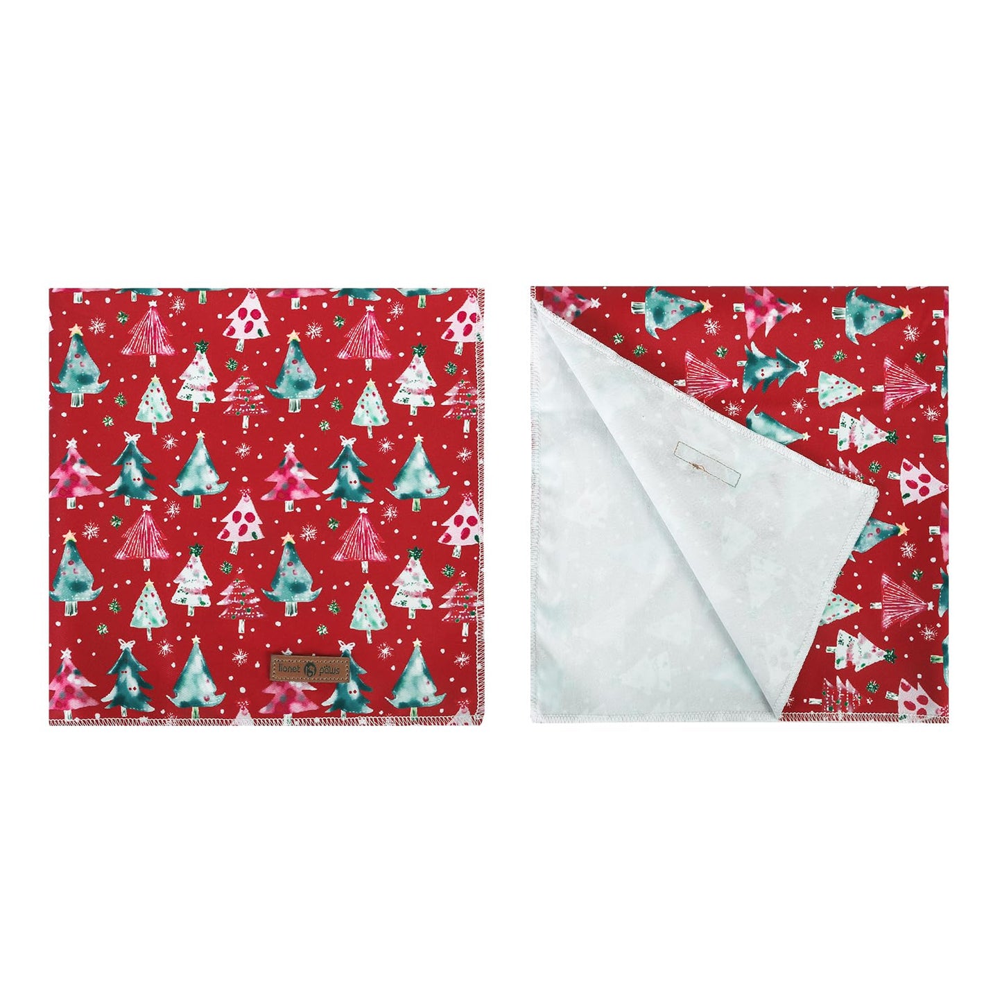 lionet paws Christmas Dog Bandana,Christmas Tree Fabric Dogs Kerchief for Small Medium Dogs,Dog Cotton Red Triangle Bibs Scarf for Girl Boy