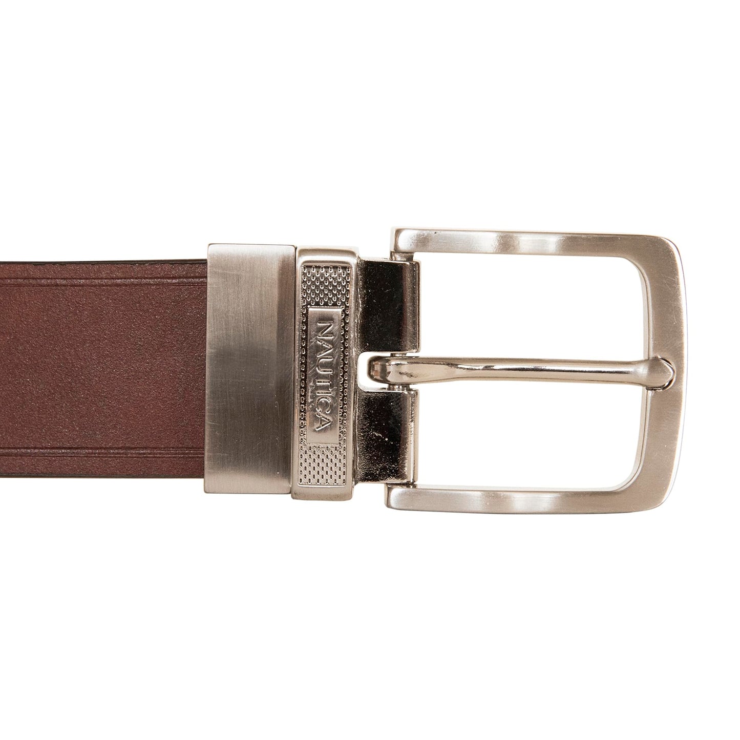 Nautica Mens Reversible Jean Leather Belt | 2-in-1 | Classic | Everyday | Business | Work | Dress | Casual | Metal Buckle - Black/Brown, 36"