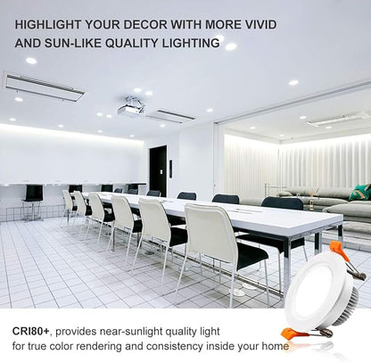 YGS-Tech 2 Inch LED Recessed Lighting, Dimmable Downlight 3W(35W Halogen Equivalent), CRI80, 5000K Daylight White Ceiling Light with LED Driver (10 Pack)