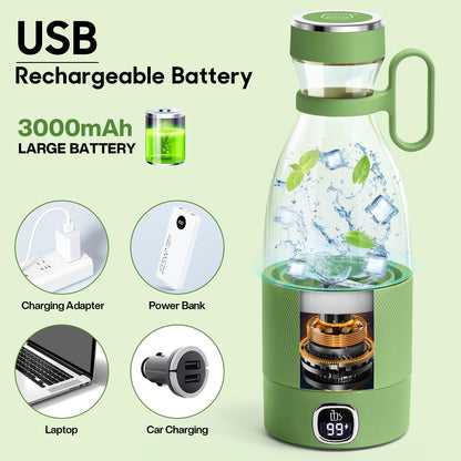 MIAOKE Portable Blender,Fashion Portable Blender for Shakes and Smoothies 11.8 Oz,Magnetic USB Fast Charging Mini Mixer Bottle,Take It for Traveling, Outdoor, Gym, Office, Cars, Gift -PK