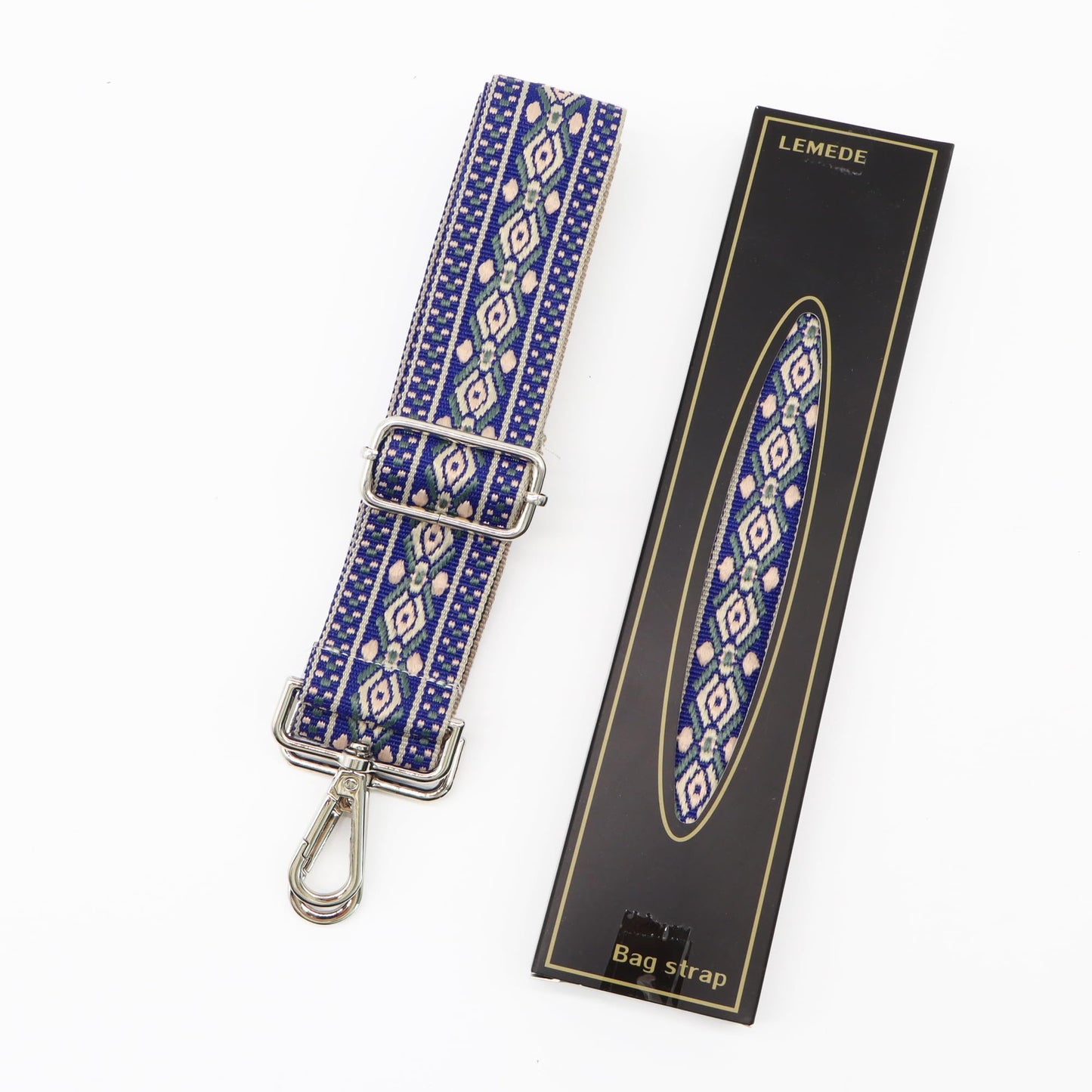 LEMEDE Purse Strap Adjustable Replacement Crossbody Bag Straps Retro Jacquard Embroidery Shoulder Straps for Shoulder Bag