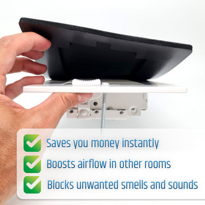 Powerful Magnetic Vent Covers (2-Pack) that Will Never Fall Off (Upgraded Design) - for Sealing Floor/Wall/Ceiling Registers of Width 11.25" to 12", Length 11.25" to 12" | Vent Not Included | White