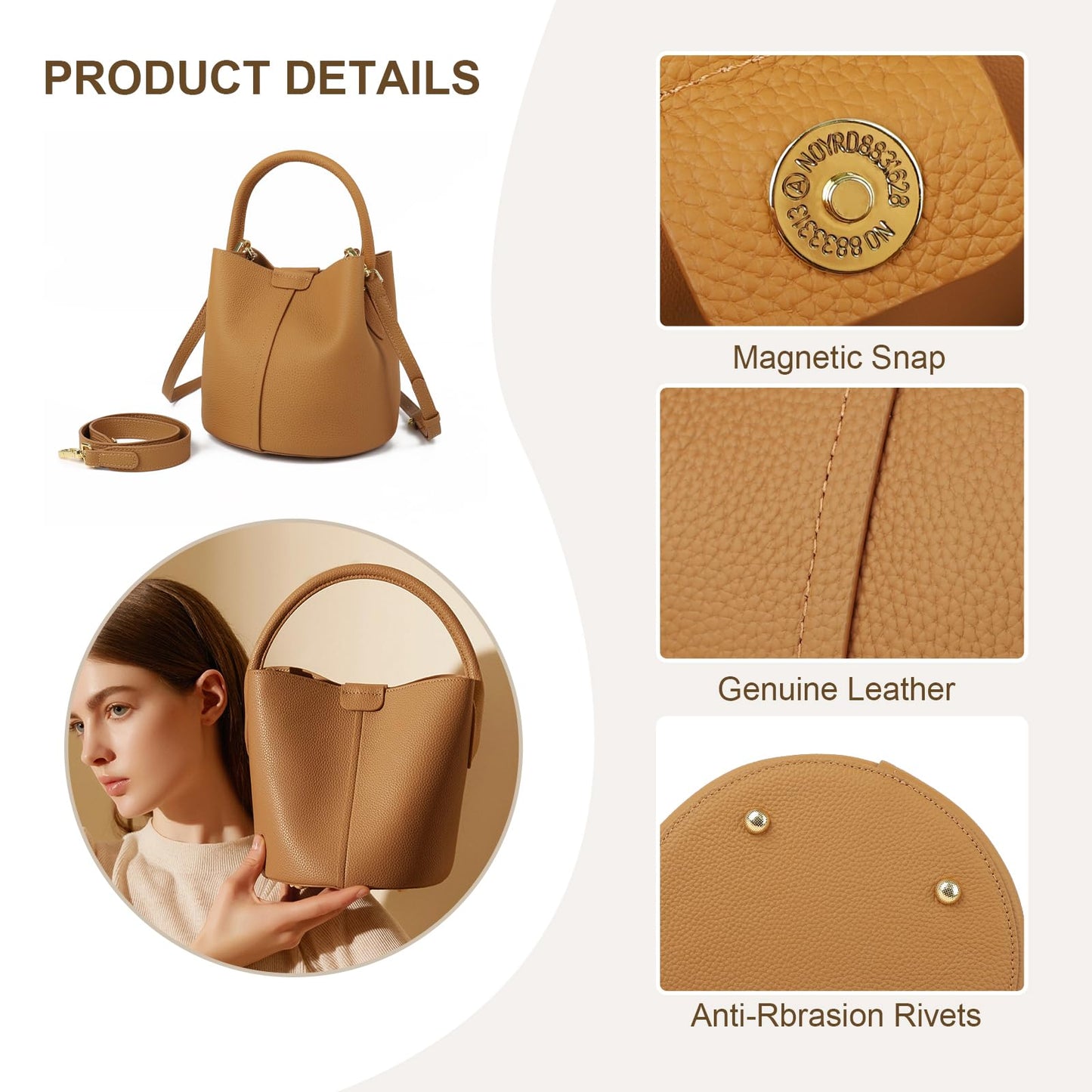 MoreFarther Women Tote Handbags, Genuine Leather Hobo Purses Medium Shoulder Purses with a Adjustable Strap (Gray)