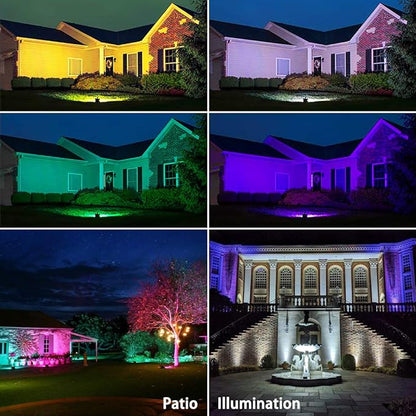 MELPO Led Flood Light 400W Equivalent, RGBW Led Outdoor Lights Colored Floodlight with Remote,40W
