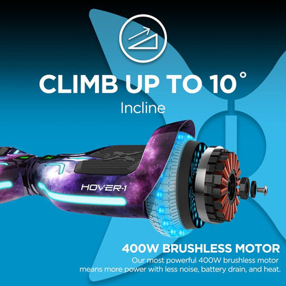 Hover-1 i100 Electric Self Balancing Scooter - 7MPH Top Speed, 6 Mile Range, 5HR Full-Charge, Built-In Bluetooth Speaker, Rider Modes: Beginner to Expert
