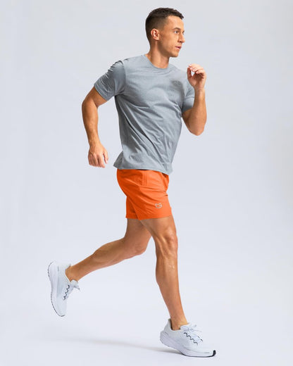 G Gradual Men's Athletic Running Shorts with Zipper Pockets Quick Dry 7"/ 5"/ 9" Workout Gym Shorts for Basketball Hiking(Orange,5XXXL)