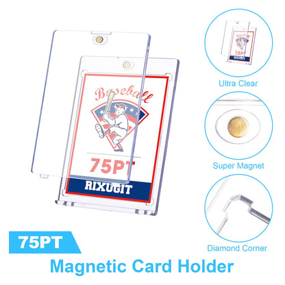 RIXUGIT 20 Pack 75pt One Touch Magnetic Card Holders for Trading Cards