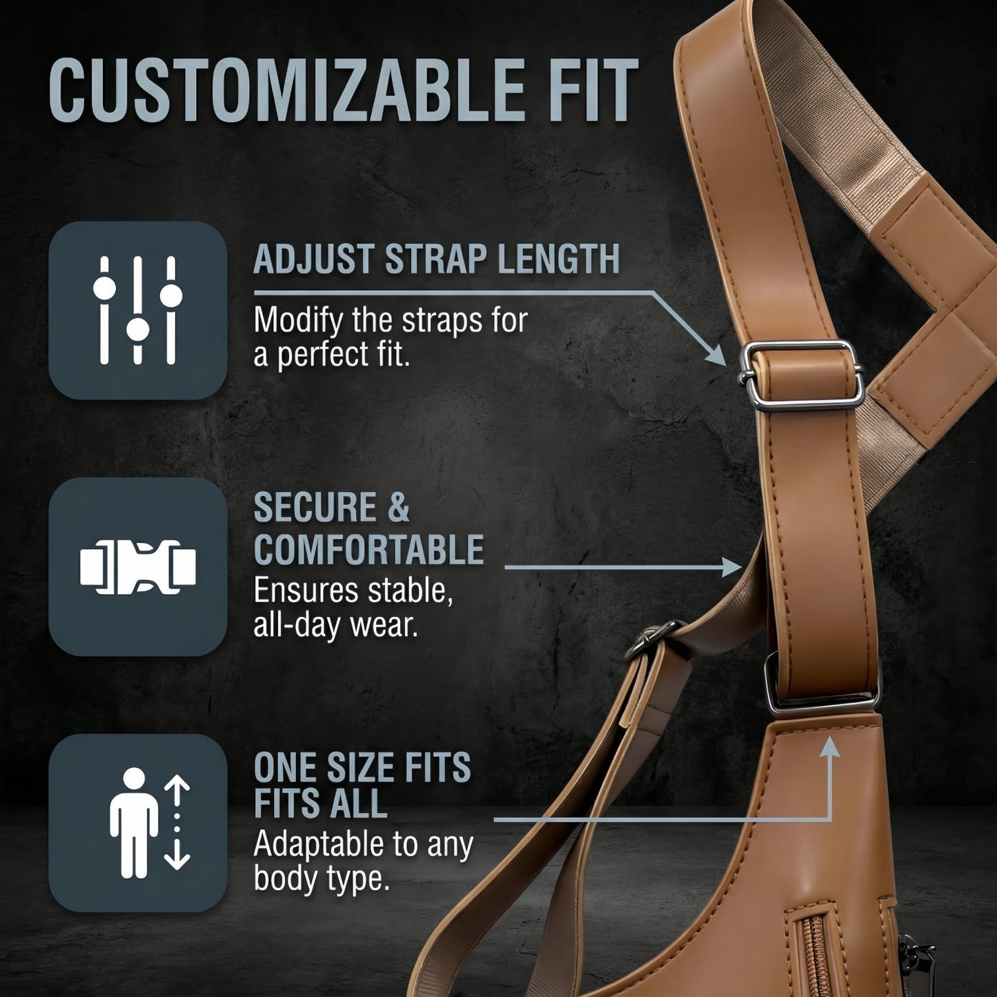 Anti-Theft Shoulder Holster Bag for Men, Double Shoulder Armpit Chest Bag - Premium Leather, Adjustable Straps, Phone Wallet Pocket - Travel, Outdoor - Unisex Underarm Pouch (Brown)
