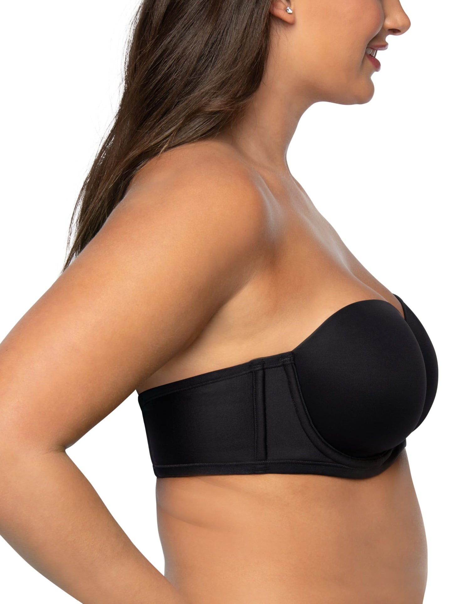 Vanity Fair Women's Beauty Back Smoothing Strapless Bra, 4-Way Stretch Fabric, Lightly Lined Cups up to H, Midnight Black, 34B