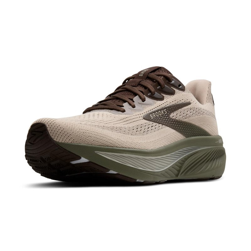 Brooks Men’s Ghost 17 Neutral Running Shoe - Chateau Gray/Brown/Olive - 13 Medium