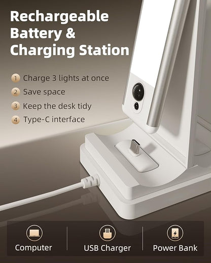 EZVALO Under Cabinet Lighting with Charging Station, Rechargeable Motion Sensor Light Indoor, Dimmable Closet Lights Wireless, 5700K, Motion Activated Under Counter Lights for Kitchen,Pantry(3 Pcs)