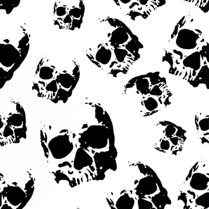 ReWallpaper 17.5in×23ft Black Skull Peel and Stick Wallpaper Self Adhesive Gothic Removable Wallpaper Black and White Skulls Contact Paper for Cabinets Bedroom Scary Halloween Wall Decor Vinyl Sticker