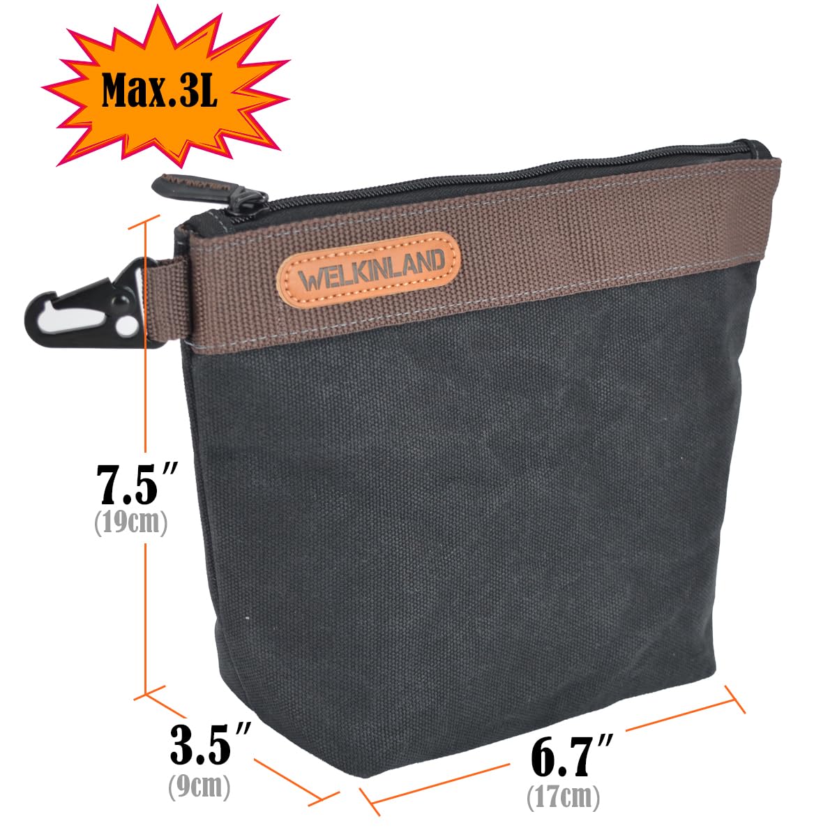 WELKINLAND Waxed Canvas Tool Pouch, 4PCS-Set Tool Pouches, 10Inch Tool Pouches with Zipper, Heavy-Duty Electrician Bags, Canvas Tool Bags, Canvas Zipper Tool Pouch,Electricians Tool Bags and Pouches