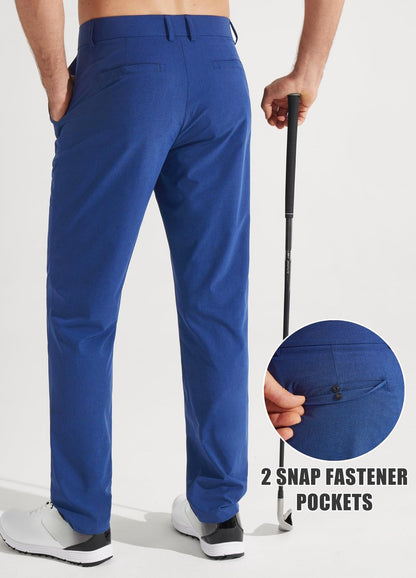 Libin Men's Dress Pants 32" Comfy Business Casual Golf Pants Quick Dry Lightweight Clothing for Men Travel Vocation Work Trousers Water Resistant, Royal Blue, 40W x 32L