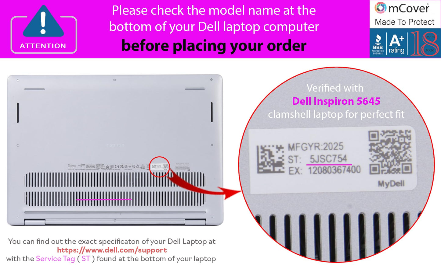 mCover Case Only Compatible with 2024～2025 16" Dell Inspiron 16 5640 5645 Series Clamshell Windows Laptop PC (NOT Fitting Any Other Dell Models) - Aqua
