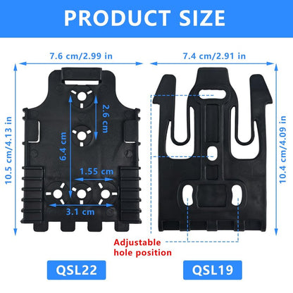LAFENLIN Quick-Lock System 2-Pack for Tactical Holsters [Secure & Fast Swap] - A Few Seconds Detach Mount for Police, Security & Range Shooters, Fits Duty Belts & Thigh Rigs (Black)