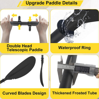 Frebuta Kayak Paddle for Adults,70 to 96in Paddle Board Paddles Telescopic Frosted Pipe Shaft Kayaking Boating Canoeing with 1 Free Paddle Leash Double Oar Float Paddle Sturdy Durable Extendable