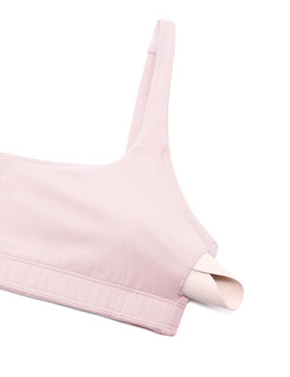 CRZ YOGA Butterluxe Square Neck Spaghetti Strap Sports Bras for Women - Low Coverage Yoga Wireless Padded Cami Crop Top Strawberry Pink Medium