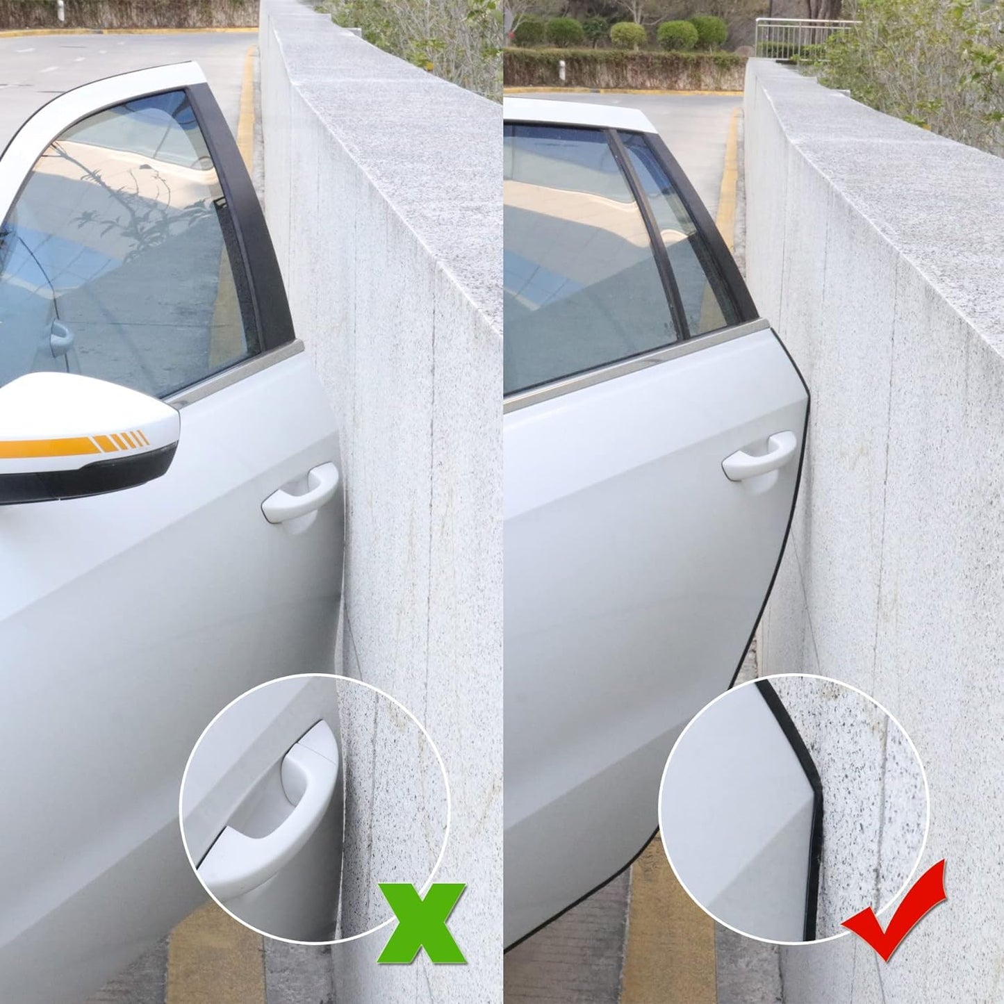 SINGARO 33Ft (10M) Car Door Edge Guard, No Glue Car Door Entry Guard Protective Strip, Rubber Edge Trim Car Door Protector, Applicable to Car, Truck, SUV and ATV, Car Exterior Accessories（Black-A）