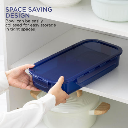 COOK WITH COLOR Collapsible Batter Bowl - Mess Free Breading Shaker Container - Great for Fried Fish, Fried Chicken, Onion Rings, Wings & More, Cream