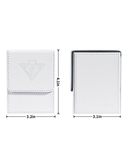 ZLCA Card Deck Box for MTG Yugioh TCG, Card Storage Box with Dividers Holds 100+ Sleeved Cards, Premium Card Deck Case Compatible with CCG Trading Cards (White,Puzzle)