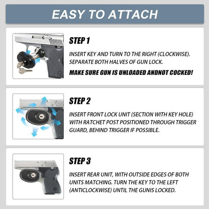 Fancemot 8 Packs Gun Trigger Lock with Keys, Gun Lock for Firearms Rifles, Shotgun, Handgun, Pistol Accessories