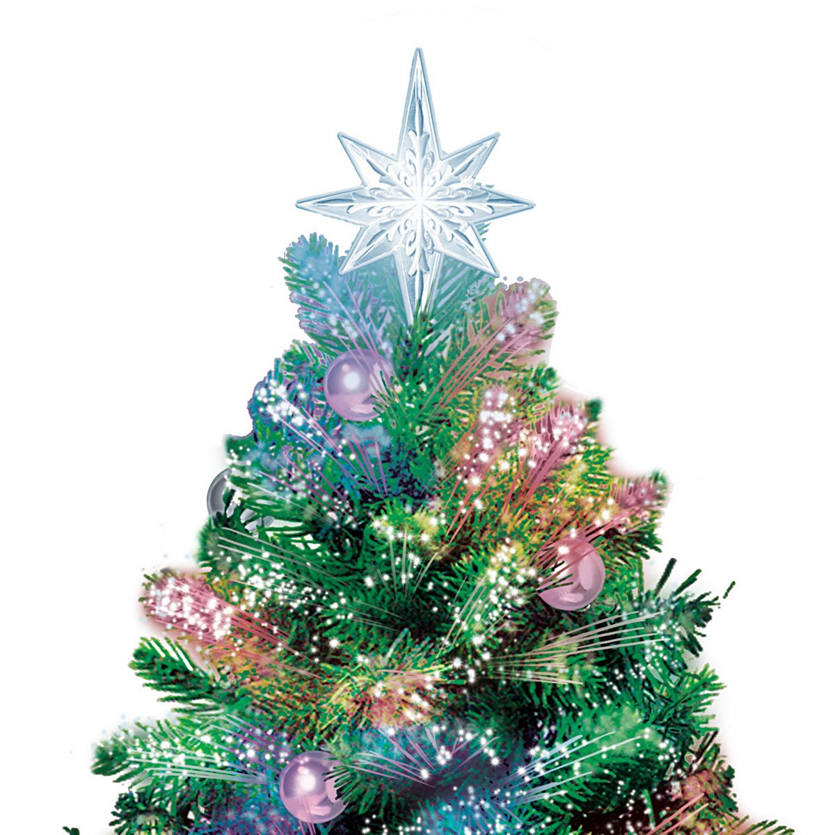 The Bradford Exchange Thomas Kinkade Holiday Sparkle Color-Changing Fiber-Optic Tabletop Christmas Tree