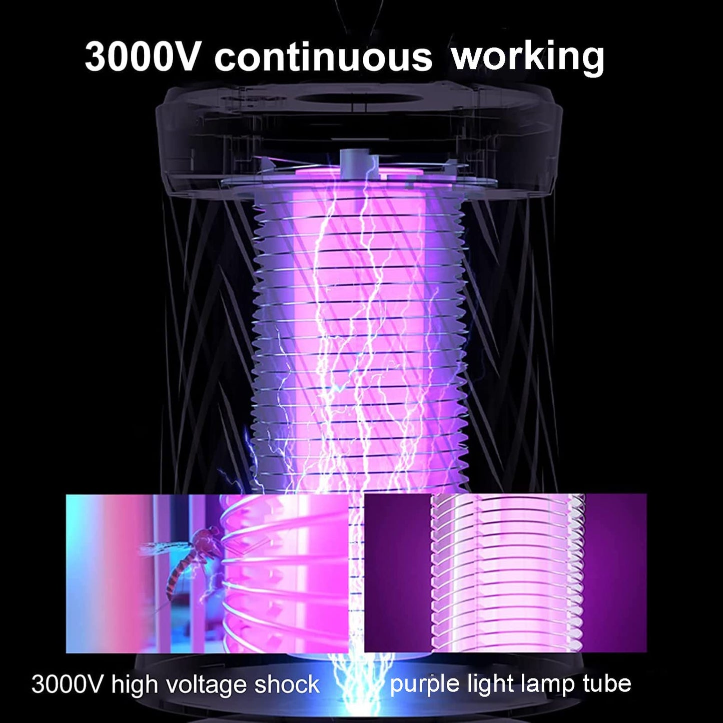 Bug Zapper Indoor, Electric Indoor Bug Zapper Outdoor, 2 in 1 Mosquito Zapper, Powerful Fly Zapper with Purple Lights for Home, Garden, Patio