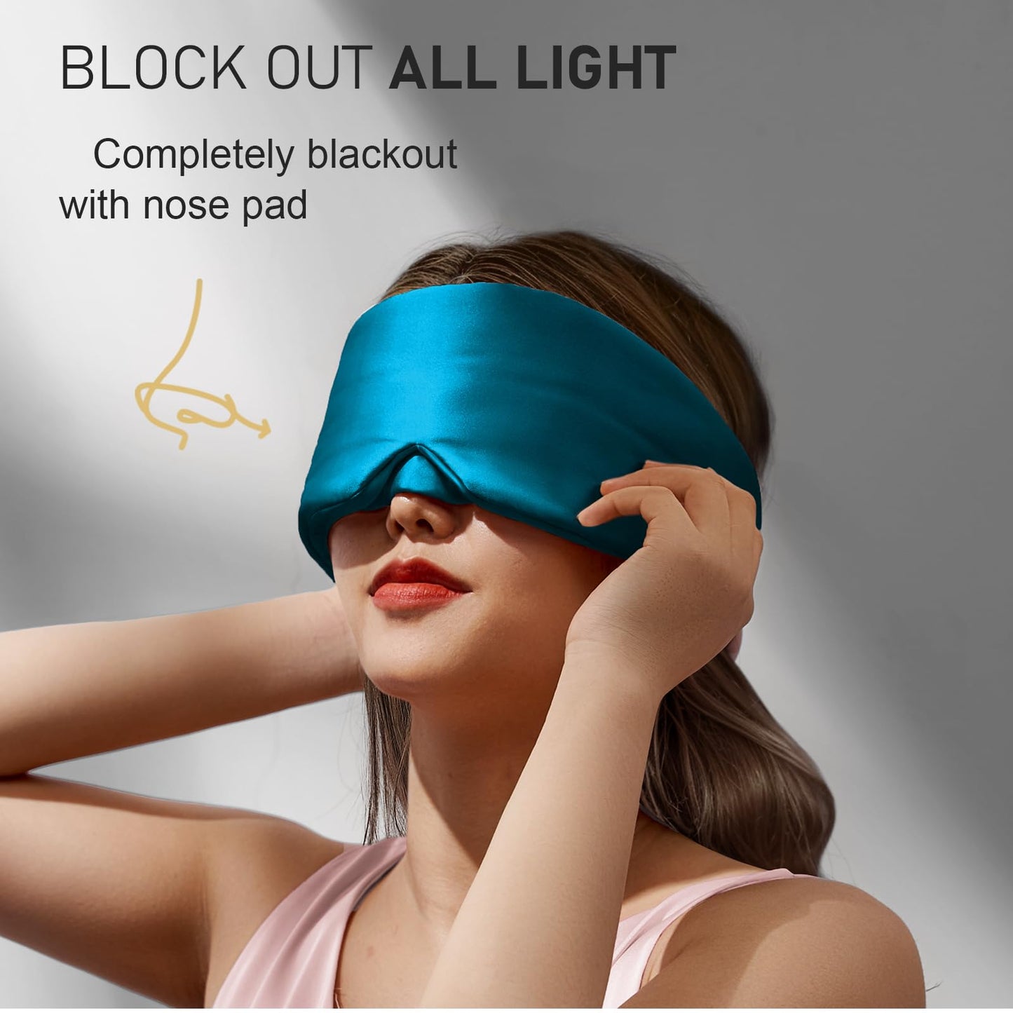 LitBear Silk Sleep Mask for Side Sleeper, Eye Mask Sleeping for Women Men 100% 22 Momme Pure Mulberry Silk, Face-Hugging Padded Eye Cover for Sleeping with Adjustable Band (Black)