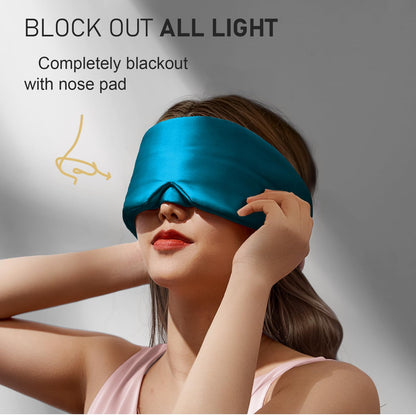 LitBear Silk Sleep Mask for Side Sleeper, Eye Mask Sleeping for Women Men 100% 22 Momme Pure Mulberry Silk, Face-Hugging Padded Eye Cover for Sleeping with Adjustable Band (Black)