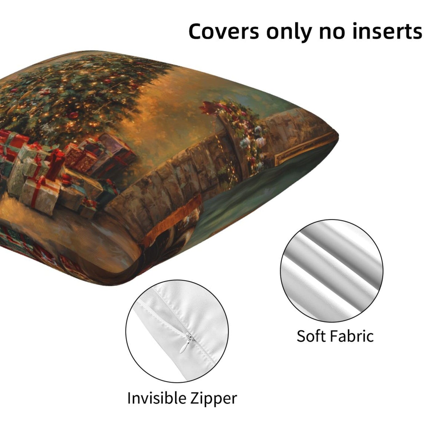 Mshutbna Christmas Tree Pendant Throw Pillow Covers 18x18 inch Set of 2 Pillow Case Cushion Cover for Home Sofa Couch Living Room Car Decor