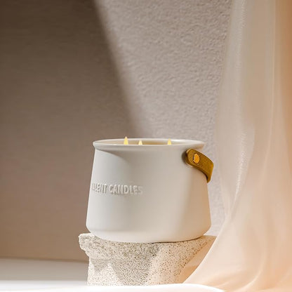 Candles for Home Scented - Scandinavian Style 3 Wick Candle - Long-Lasting Ceramic Candle Jar - Soy Candles Non Toxic with Minimalist Design - Grapefruit Rose