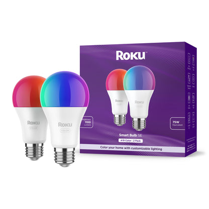 Roku Smart Light Bulbs (White, 4-Pack) - Dimmable A19 Lightbulbs with Adjustable Brightness & Temperature - WiFi Smart Bulbs Works Voice, Alexa & Google Assistant, No Hub Required