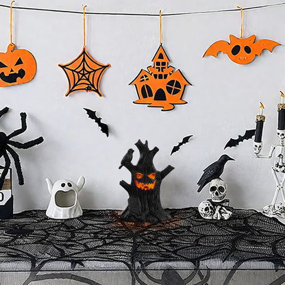 Lifnatty Halloween Tree Light Decoration Indoor – LED Battery Operated Scary Tree Decor with Glowing Face, Halloween Decoration for Home Party Table Haunted House