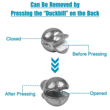 Split Shot Fishing Weights Kit, 180/210pcs Removable Round Fishing Weights Sinkers Clip On Shot Weights Fly Fishing Line Sinkers Fishing Sinkers for Freshwater Saltwater