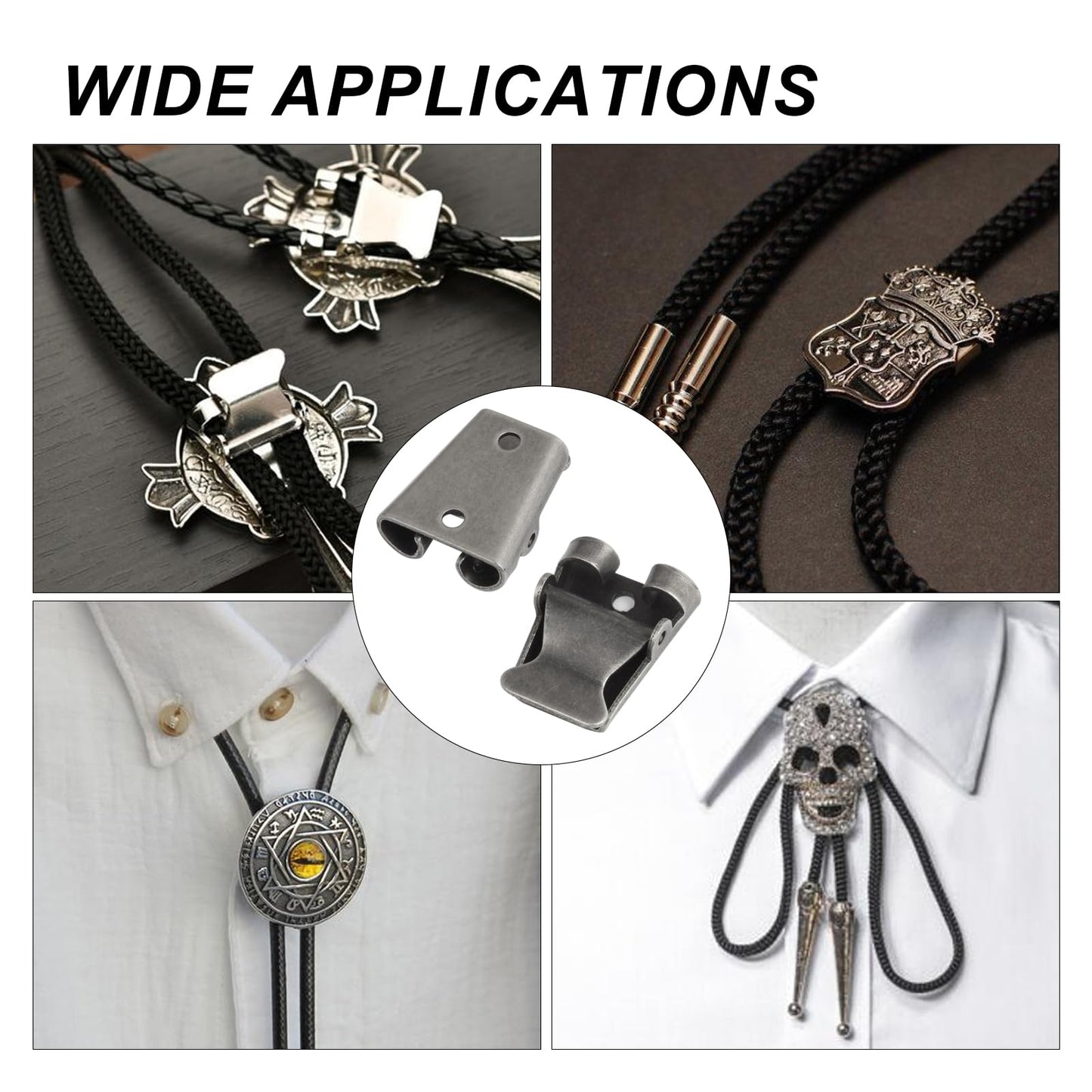 Doitby Bolo Tie Kit with 3 Bolo Tie Slides and 6 Bolo Ties Tips for Tie Making