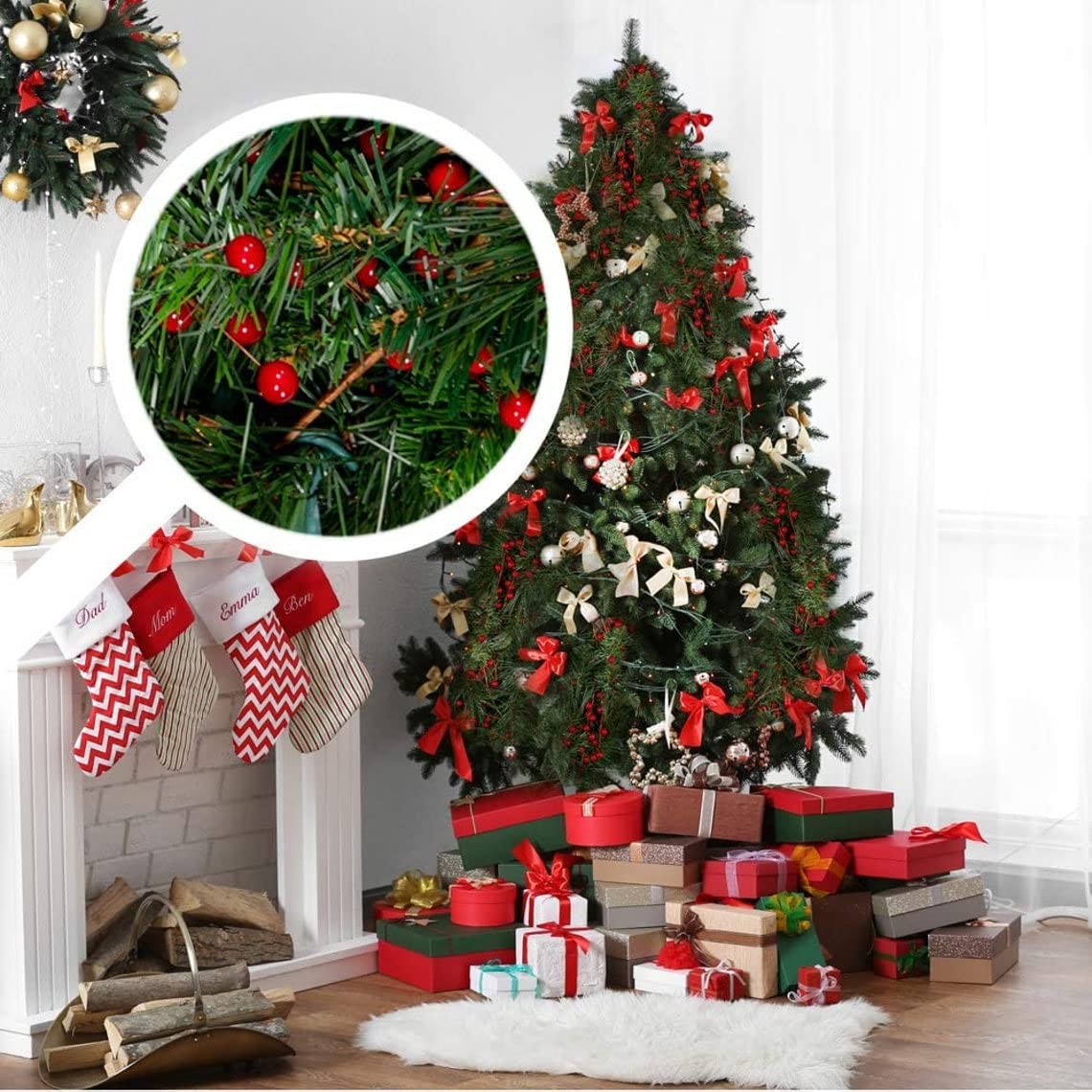 Larksilk 12-Pack 17" Red Berry Stems – Artificial Wired Holly Berry Picks for Christmas Wreaths, Centerpieces, Winter Weddings & Holiday Home Decor | Faux Red Berry Sprays & Crafts