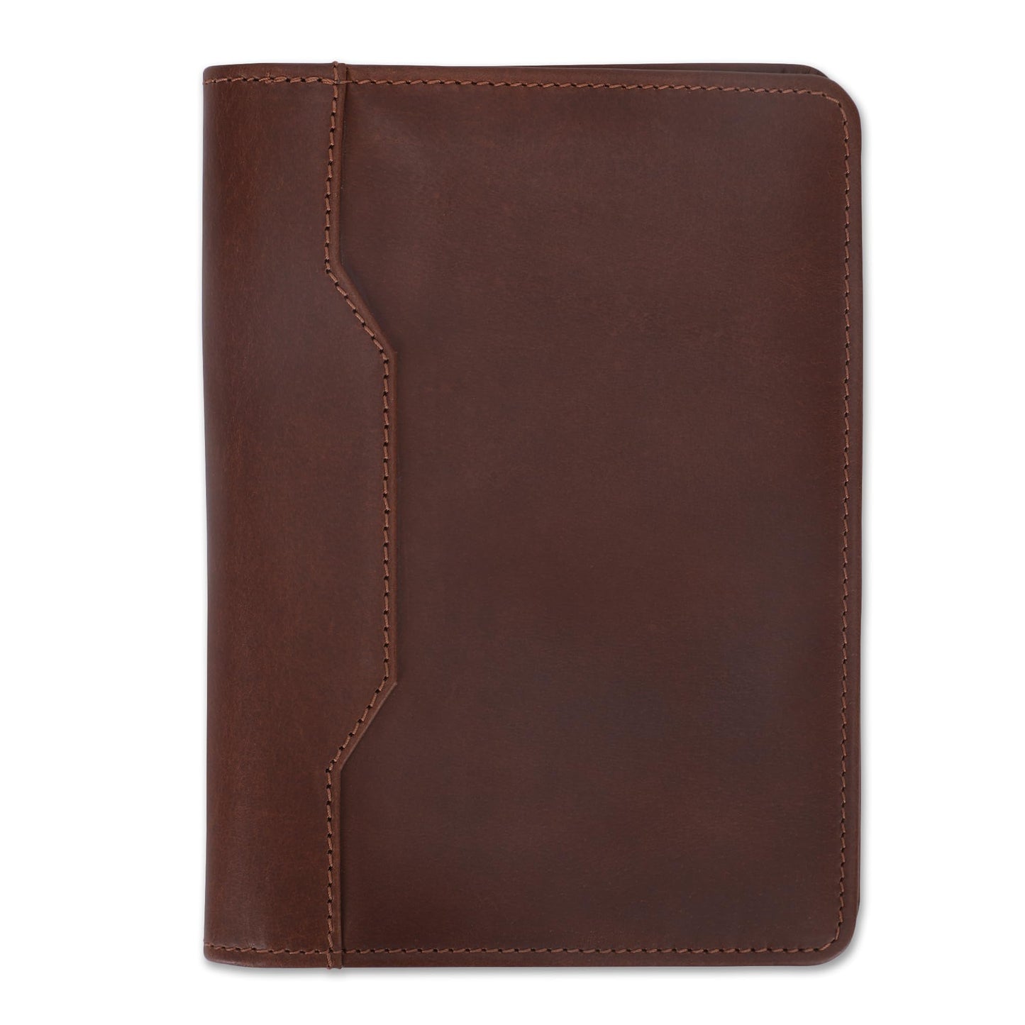 CestAntiQ Leather Junior Padfolio for Men Women Business Portfolio Folder Compact 5 x 8 Legal Pad Organizer with Pen Loop Professional Resume Interview Document Holder Padfolio (Tan)