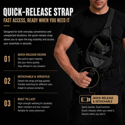 Wotony RFID Blocking Tactical Crossbody Bag for Men - Durable EDC Sling Shoulder Bag with Multi-Pocket Storage