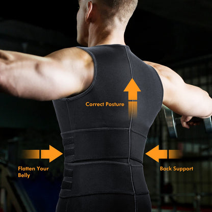 A+ Choice Sauna Vest Waist Trainer for Men - Mens Sauna Suit Large Sweat Belt Body Shaper for Gym Workout Exercise Faja Para Hombre Plus Size 5XL