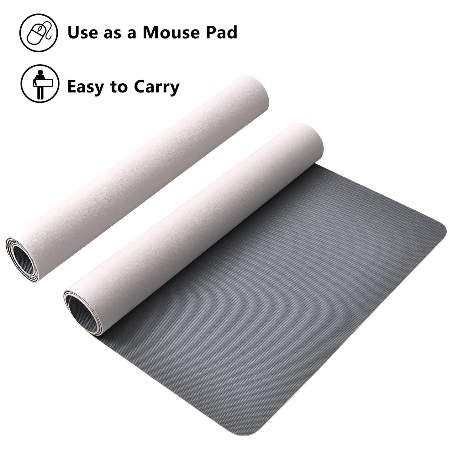 Desk Mat Large Protector Pad 31.5" ×15.7", Non-Slip PU Leather Desk Blotter, Waterproof Mouse Pad for Office Home Black Floral
