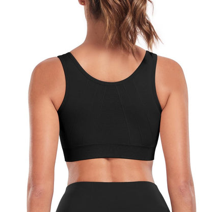 Women's Wireless Sports Bras with Zipper Closure - Comfortable Padded Post Surgery & Recovery Bras - 3 Pack