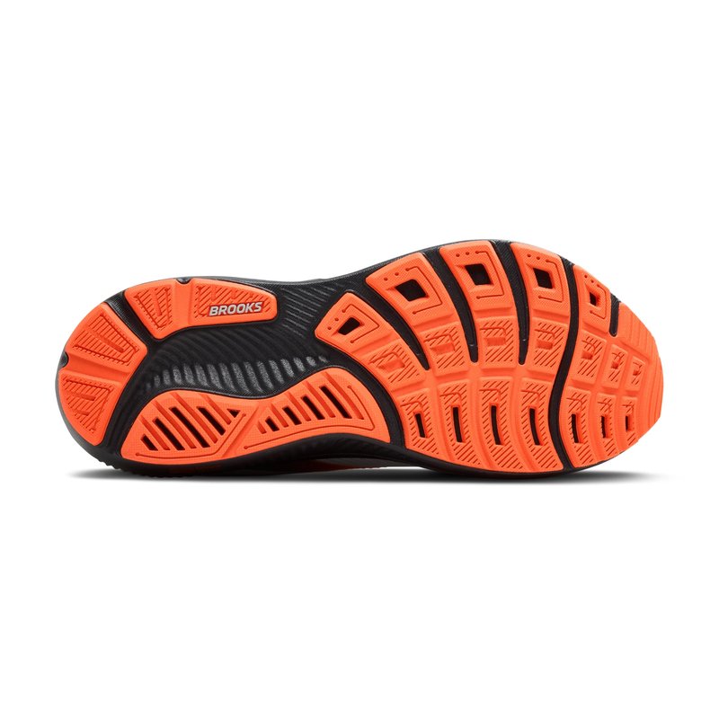 Brooks Men’s Ghost 17 Neutral Running Shoe - Oyster Mushroom/Orange/Ebony - 11 Wide