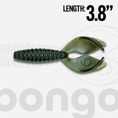 Bass Fishing Creature Bait – 6th Sense Bongo 3.7 – Jig Trailer Claws, 3D Scales, 6 Pack (Green Pumpkin Juice)